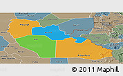 Political Panoramic Map of Junglei, semi-desaturated