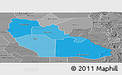 Political Shades Panoramic Map of Junglei, desaturated