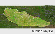 Satellite Panoramic Map of Junglei, darken