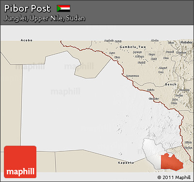 Classic Style 3D Map of Pibor Post