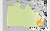 Physical 3D Map of Pibor Post, desaturated