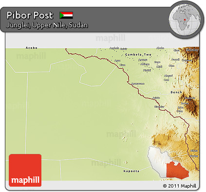 Physical 3D Map of Pibor Post