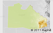 Physical 3D Map of Pibor Post, lighten, desaturated