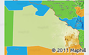 Physical 3D Map of Pibor Post, political outside