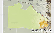 Physical 3D Map of Pibor Post, semi-desaturated