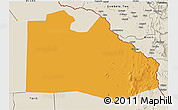 Political 3D Map of Pibor Post, shaded relief outside