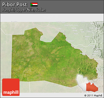 Satellite 3D Map of Pibor Post, lighten