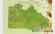 Satellite 3D Map of Pibor Post, physical outside