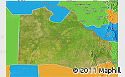 Satellite 3D Map of Pibor Post, political outside