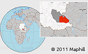 Gray Location Map of Pibor Post, highlighted country, highlighted parent region