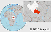 Gray Location Map of Pibor Post, highlighted grandparent region