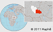 Gray Location Map of Pibor Post, highlighted parent region