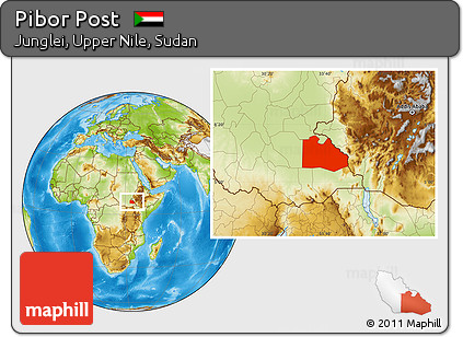 Physical Location Map of Pibor Post