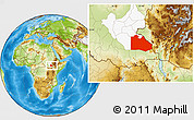 Physical Location Map of Pibor Post, highlighted grandparent region