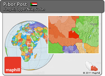 Political Location Map of Pibor Post
