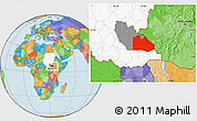 Political Location Map of Pibor Post, highlighted country, highlighted parent region