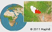 Satellite Location Map of Pibor Post, highlighted parent region