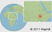 Savanna Style Location Map of Pibor Post, within the entire country