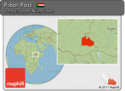 Savanna Style Location Map of Pibor Post