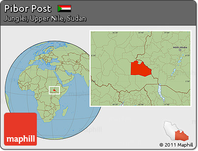 Savanna Style Location Map of Pibor Post