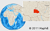 Shaded Relief Location Map of Pibor Post