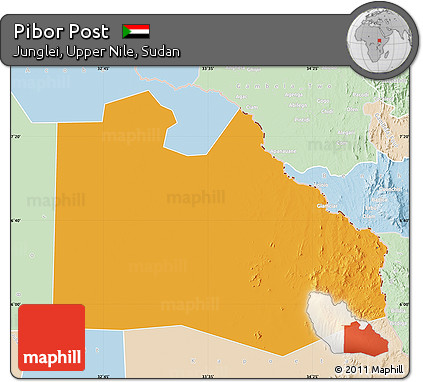 Political Map of Pibor Post, lighten