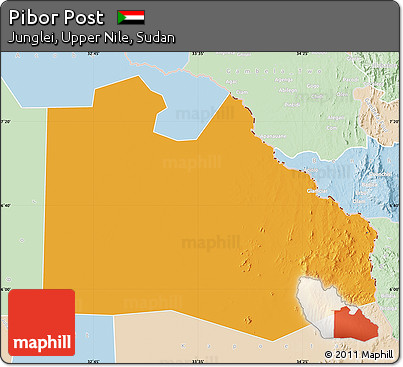 Political Map of Pibor Post, lighten
