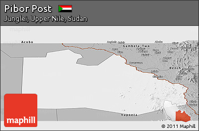 Gray Panoramic Map of Pibor Post