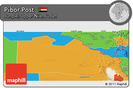 Political Panoramic Map of Pibor Post