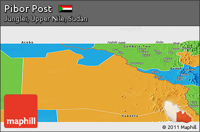 Political Panoramic Map of Pibor Post