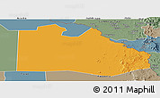Political Panoramic Map of Pibor Post, semi-desaturated