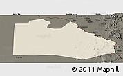 Shaded Relief Panoramic Map of Pibor Post, darken