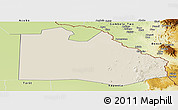 Shaded Relief Panoramic Map of Pibor Post, physical outside