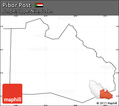 Blank Simple Map of Pibor Post, cropped outside