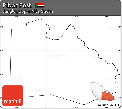 Blank Simple Map of Pibor Post, cropped outside, no labels