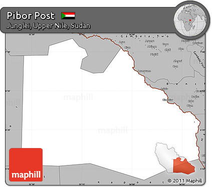 Gray Simple Map of Pibor Post