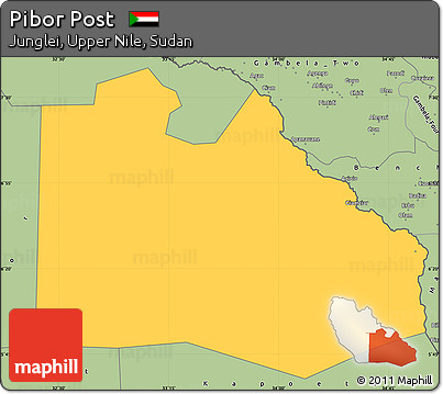 Savanna Style Simple Map of Pibor Post