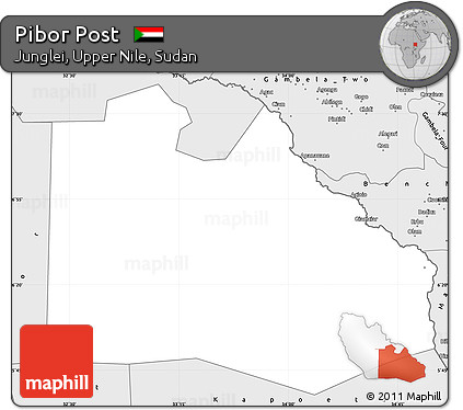 Silver Style Simple Map of Pibor Post