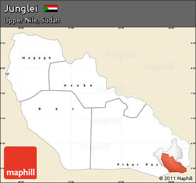 Classic Style Simple Map of Junglei, single color outside