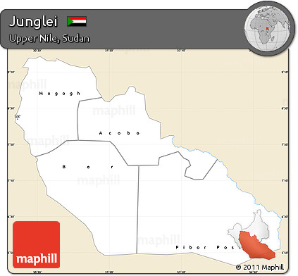 Classic Style Simple Map of Junglei, single color outside