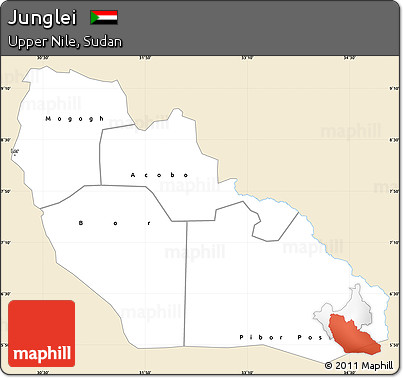 Classic Style Simple Map of Junglei, single color outside