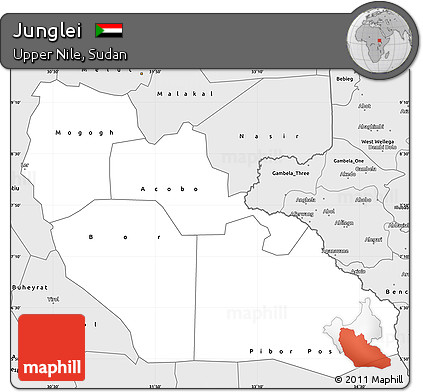Silver Style Simple Map of Junglei