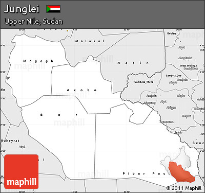 Silver Style Simple Map of Junglei