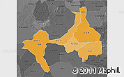 Political Shades 3D Map of Upper Nile (Sobat), darken, desaturated