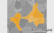 Political Shades 3D Map of Upper Nile (Sobat), desaturated