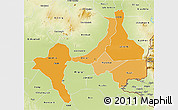 Political Shades 3D Map of Upper Nile (Sobat), physical outside