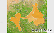 Political Shades 3D Map of Upper Nile (Sobat), satellite outside