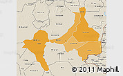 Political Shades 3D Map of Upper Nile (Sobat), shaded relief outside