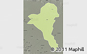 Physical 3D Map of Bentiu, darken, semi-desaturated