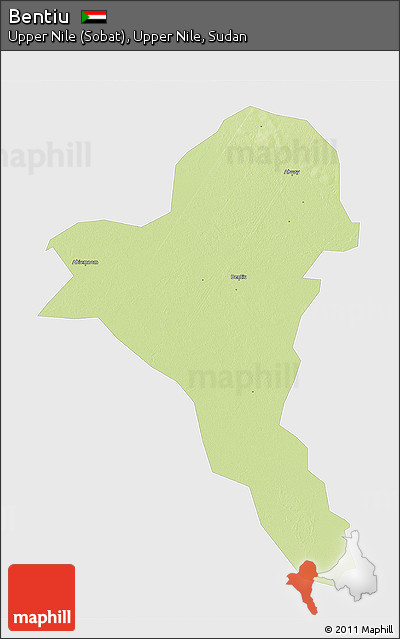 Physical 3D Map of Bentiu, single color outside
